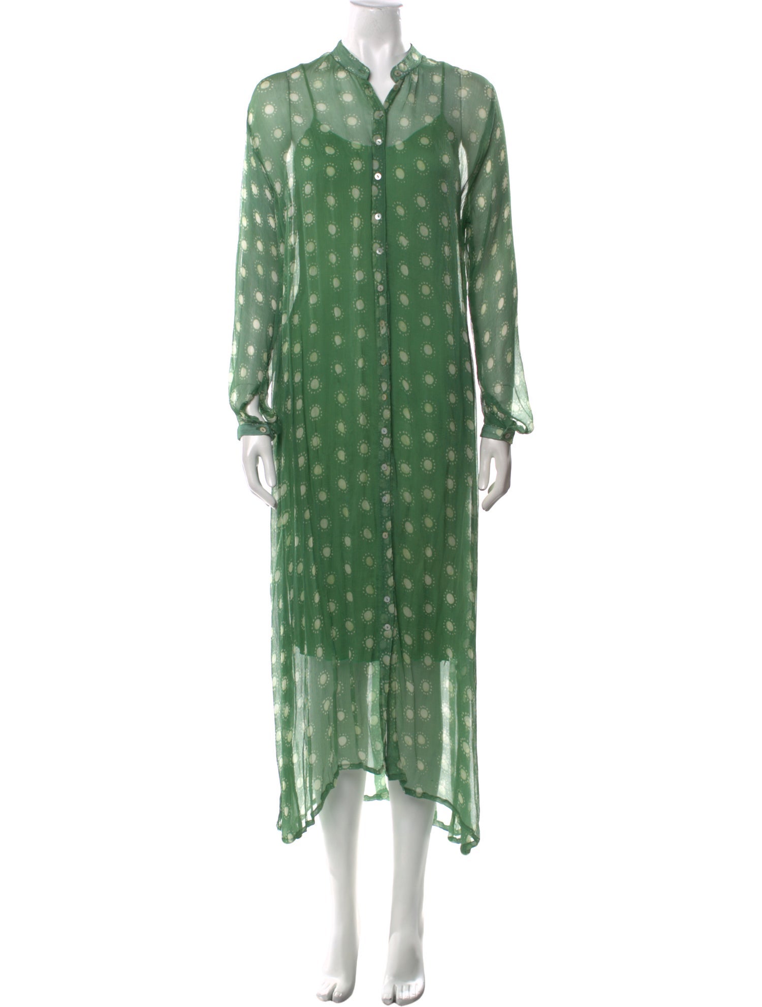 Cloe Cassandro Polka Dot Print Midi Length Dress