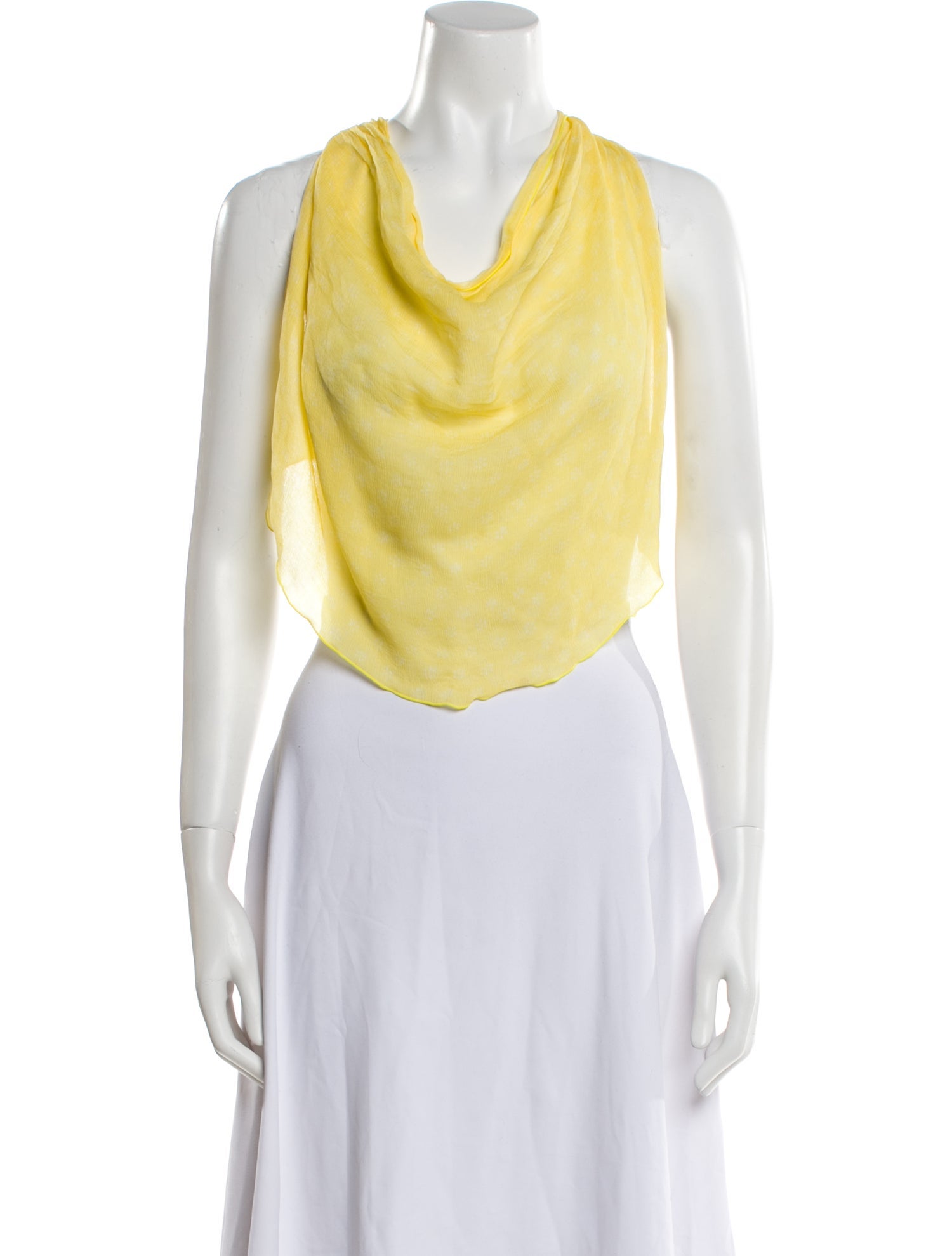 Cloe Cassandro Silk Cowl Neck Crop Top