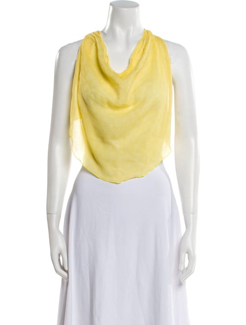 Cloe Cassandro Silk Cowl Neck Crop Top