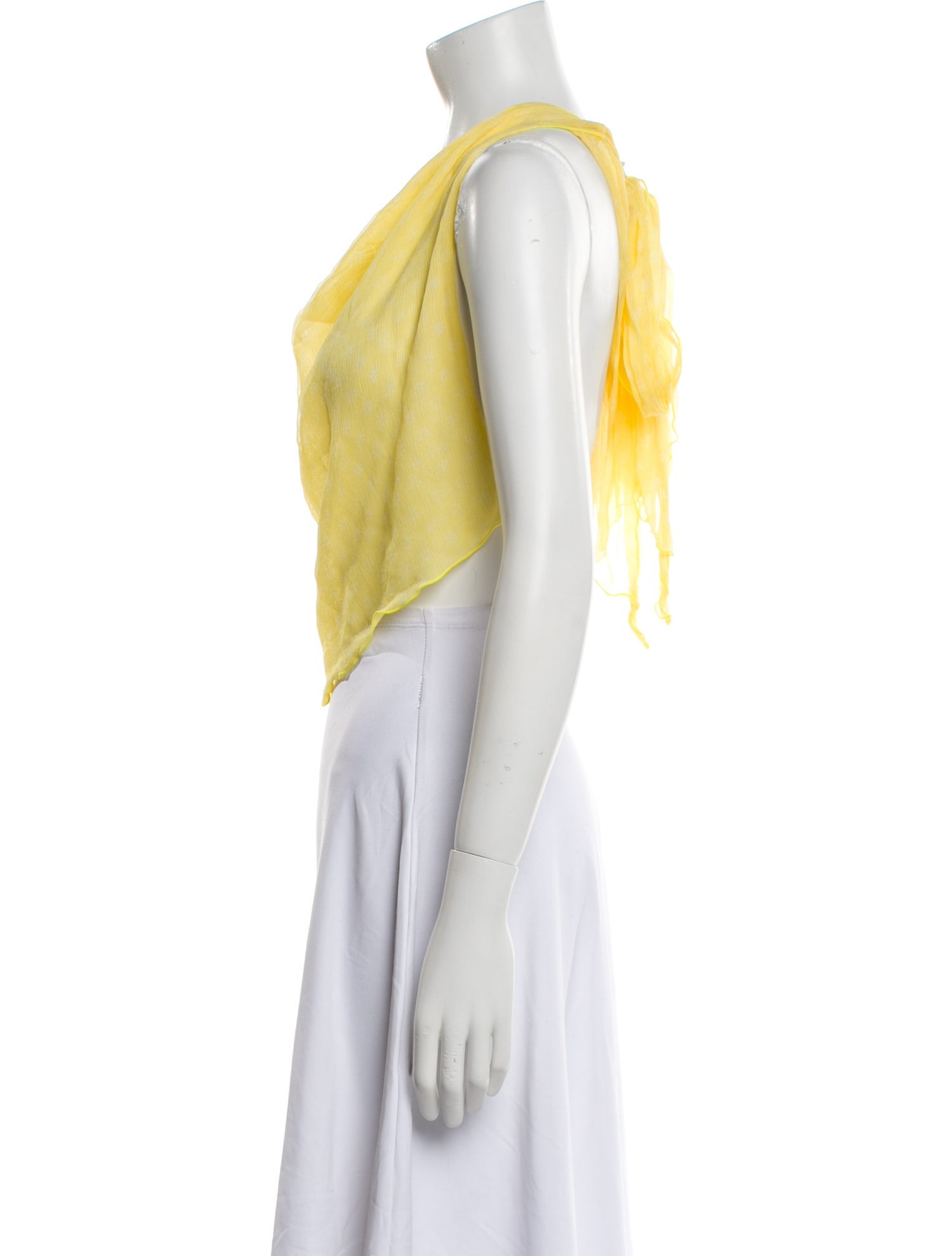 Cloe Cassandro Silk Cowl Neck Crop Top