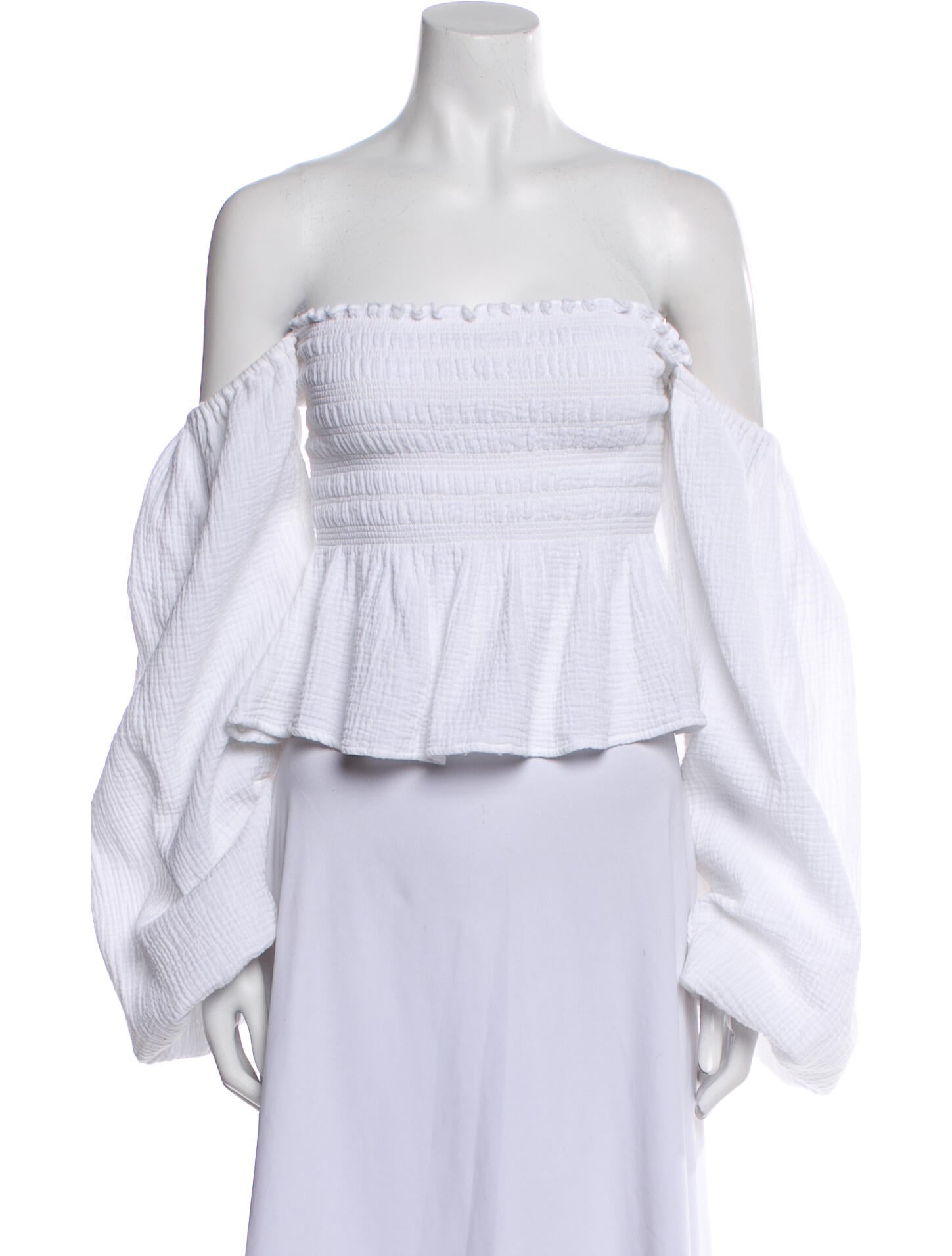 Cloe Cassandro Off-The-Shoulder Long Sleeve Crop Top