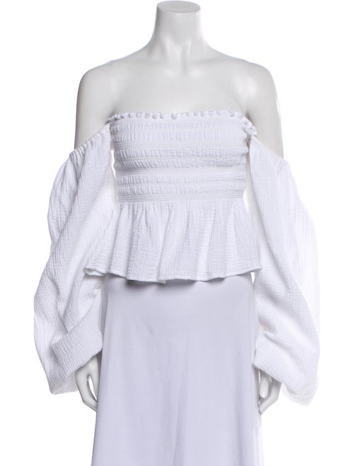 Cloe Cassandro Off-The-Shoulder Long Sleeve Crop Top