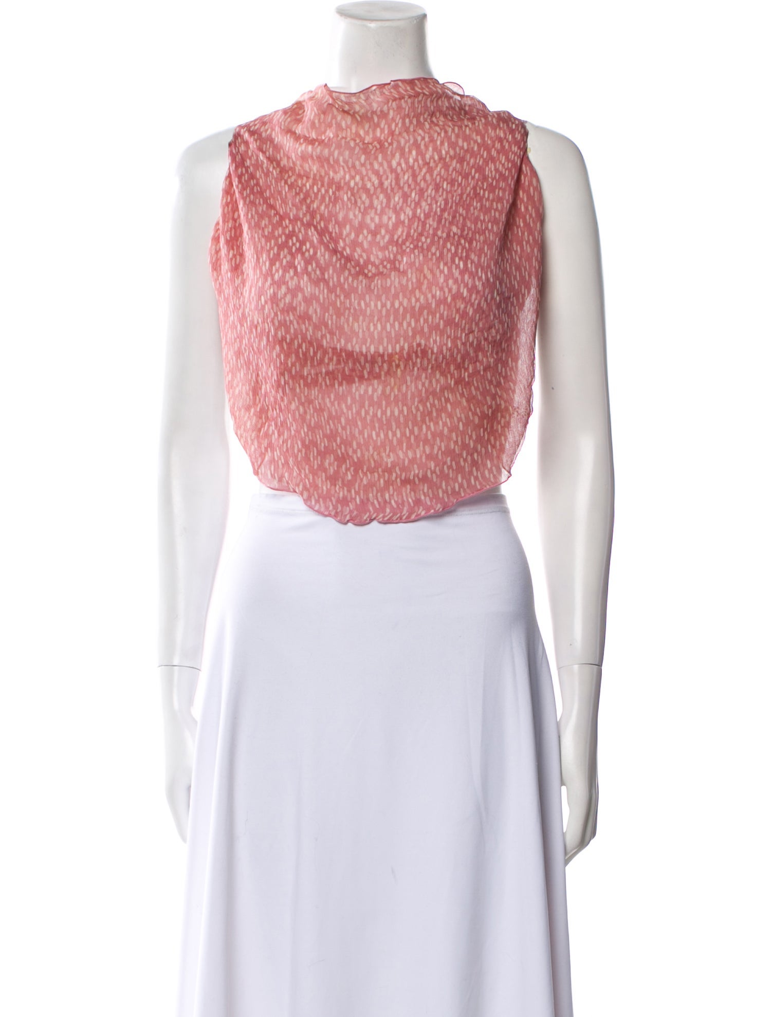 Cloe Cassandro Silk Mock Neck Crop Top