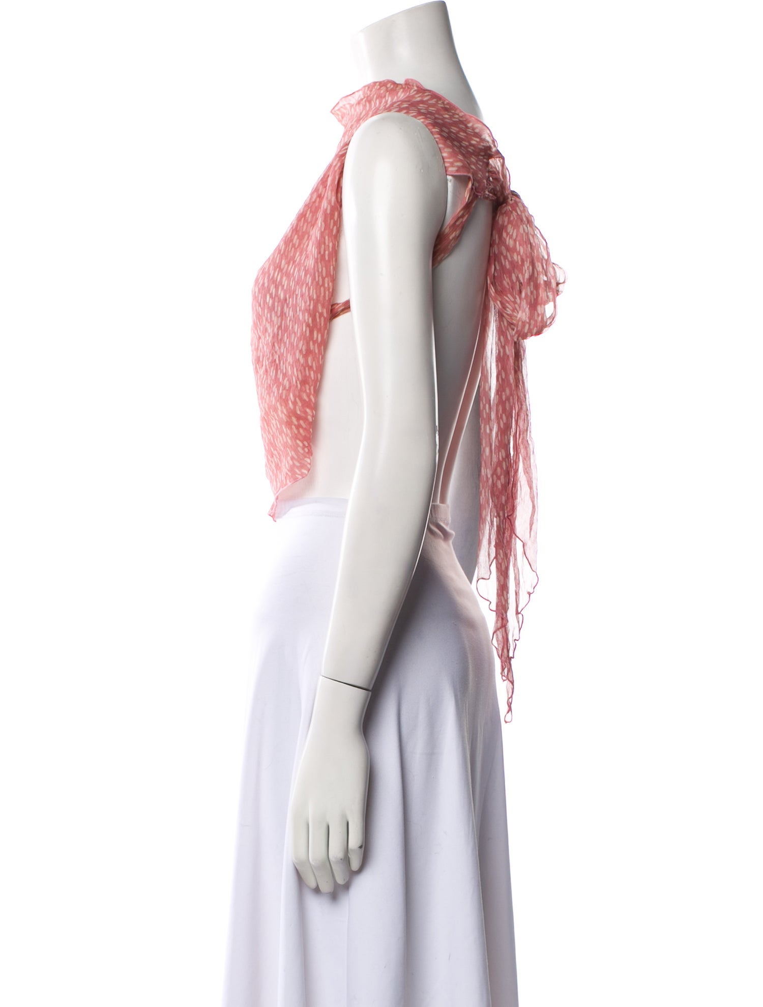 Cloe Cassandro Silk Mock Neck Crop Top