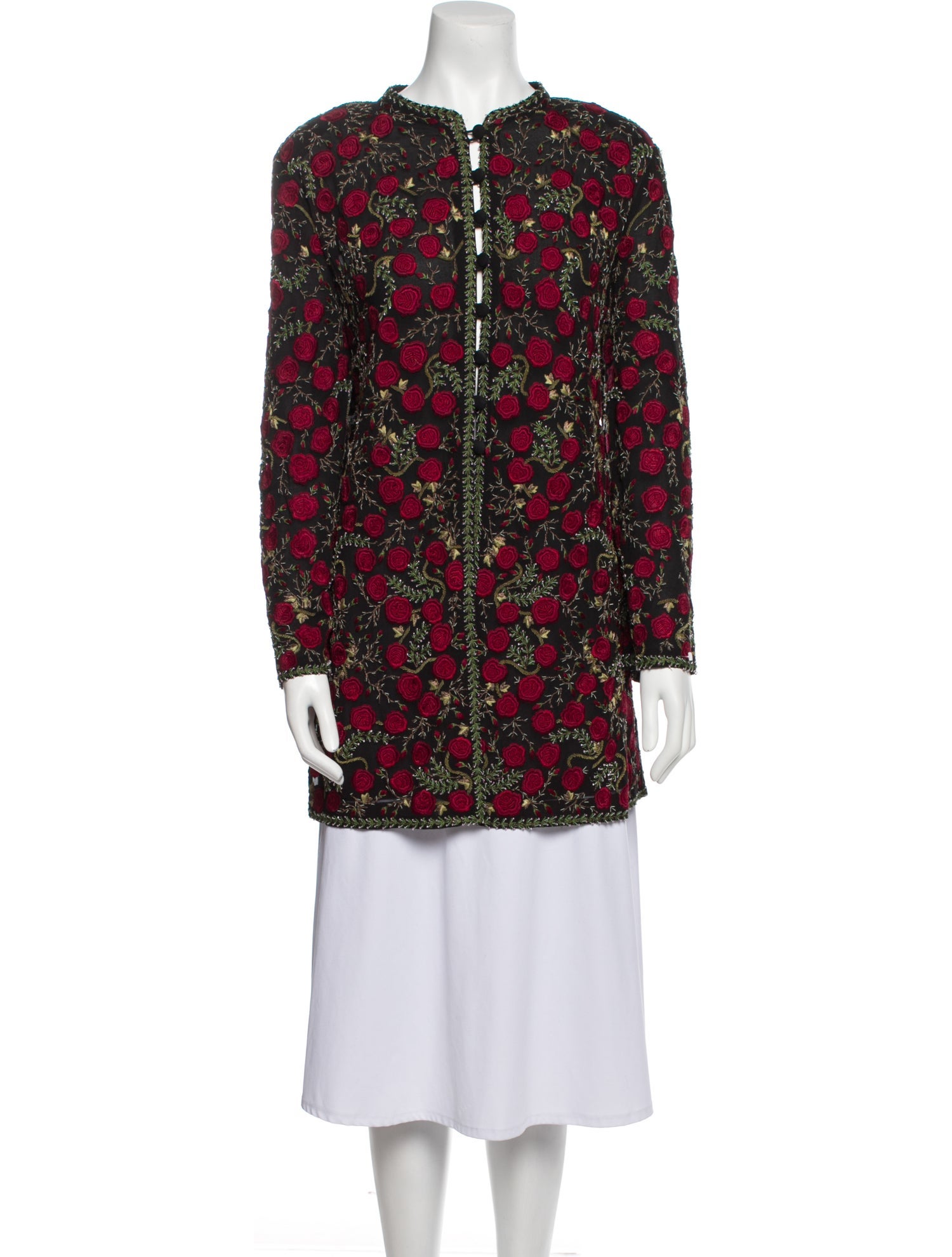 Caroline Charles Silk Floral Print Evening Jacket