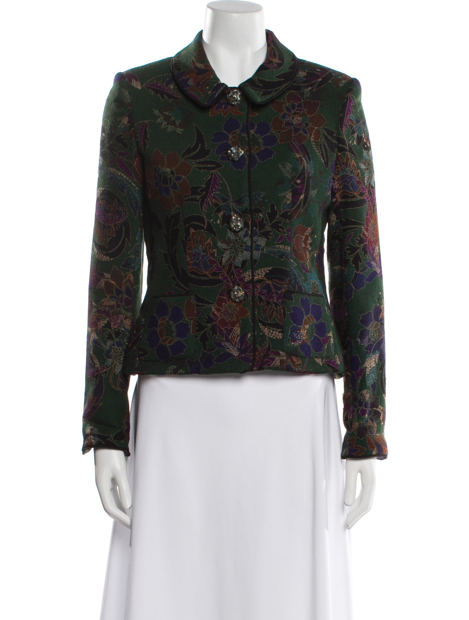 Caroline Charles Wool Printed Evening Jacket