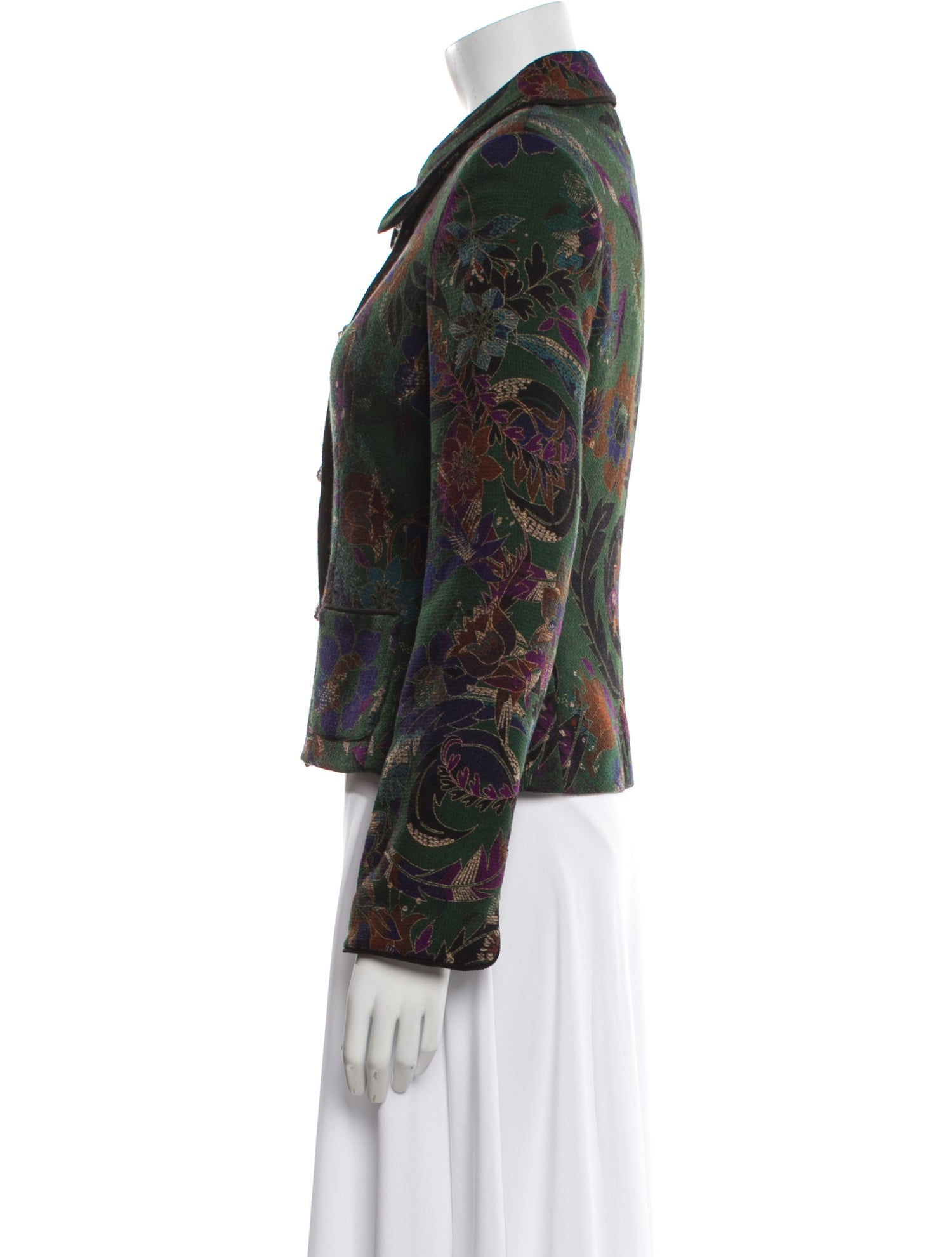 Caroline Charles Wool Printed Evening Jacket
