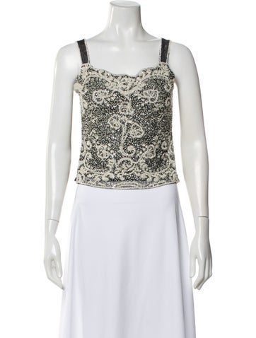 Pre-owned Caroline Charles Nylon Patterned Top In Multi