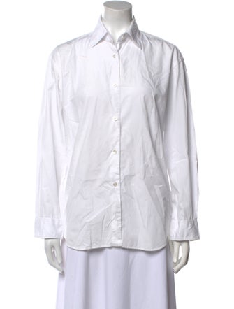 Crimson Cashmere Long Sleeve Button-Up Top