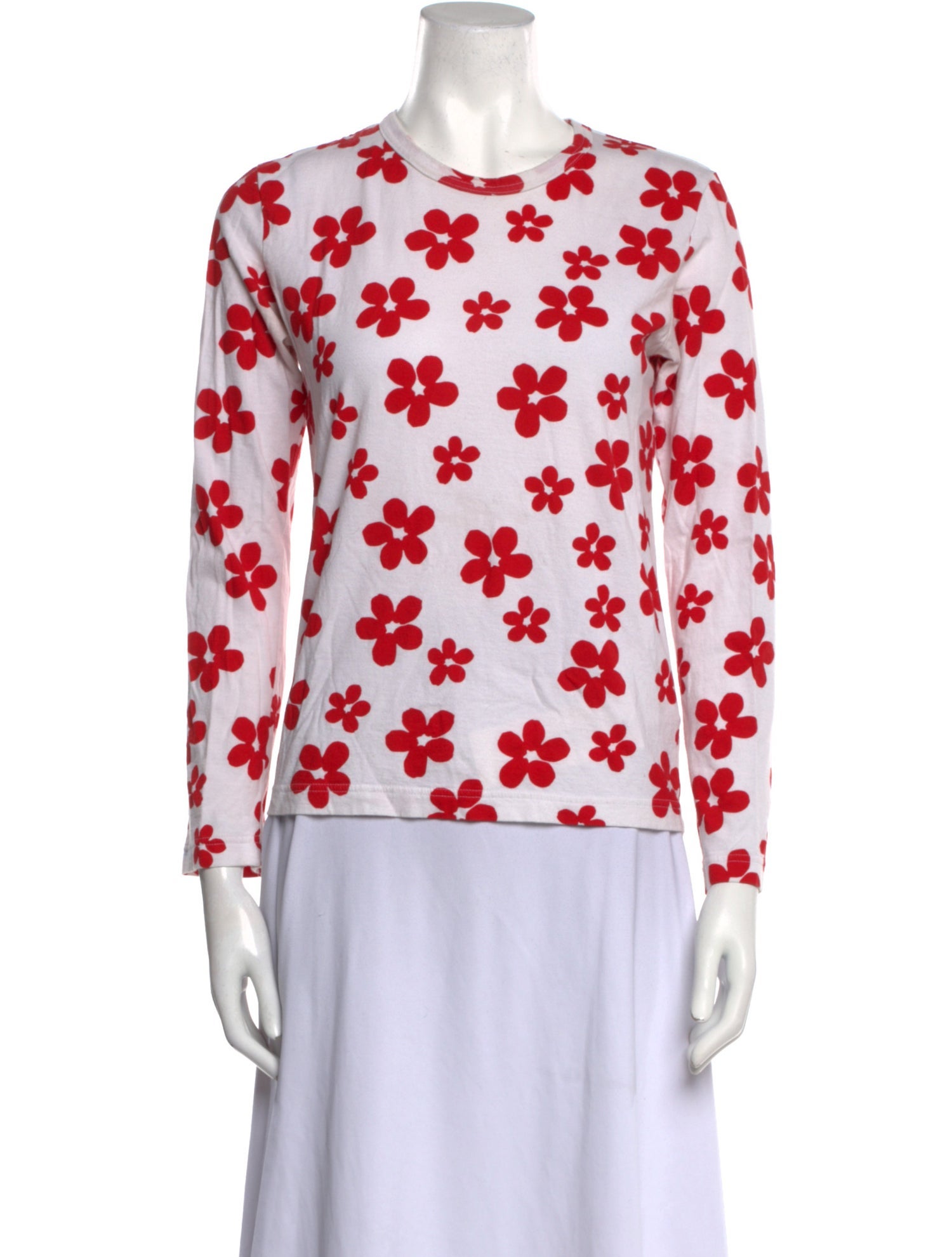 Comme des Garçons Girl Floral Print Crew Neck Top