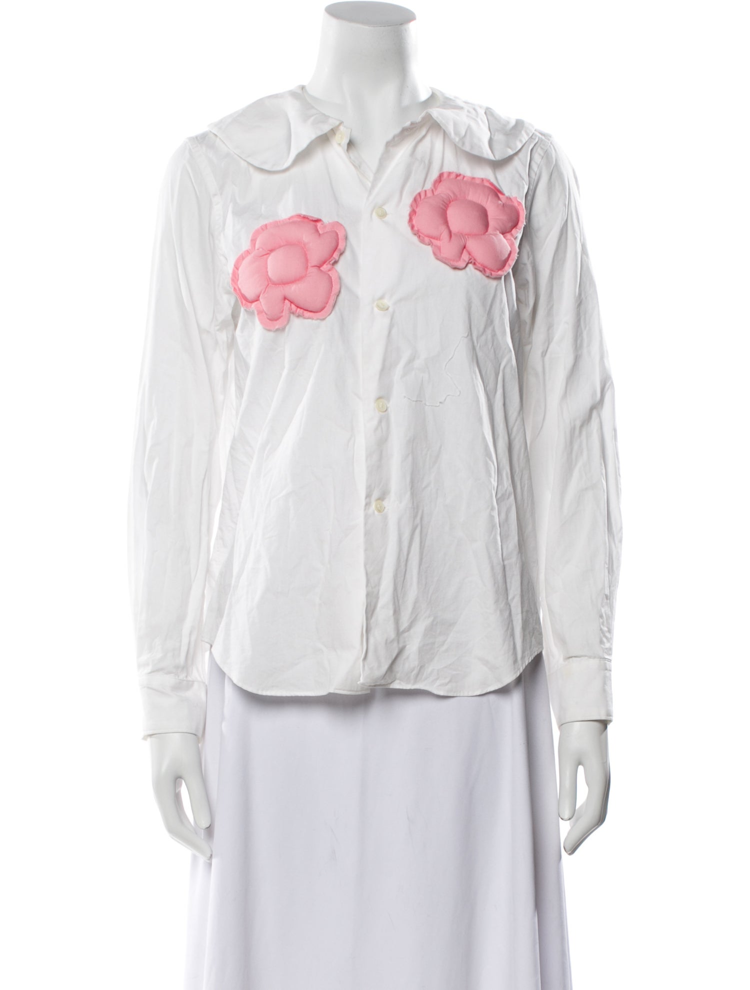 Comme des Garçons Girl Graphic Print Long Sleeve Button-Up Top