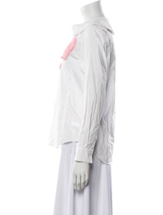 Comme des Garçons Girl Graphic Print Long Sleeve Button-Up Top