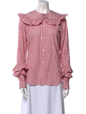 Comme des Garçons Girl Striped Mock Neck Blouse