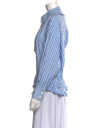 Comme des Garçons Girl Plaid Print Long Sleeve Button-Up Top