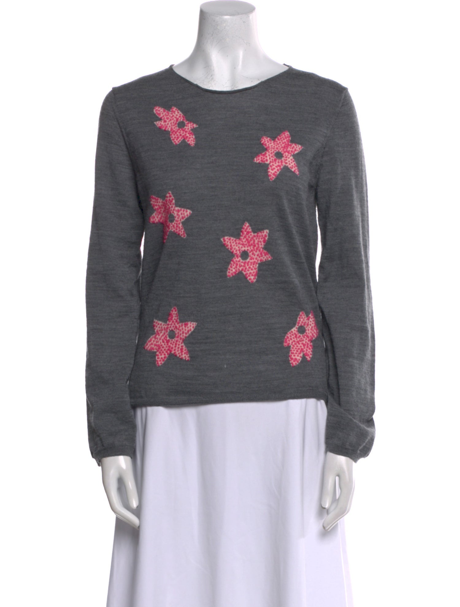 Comme des Garçons Girl Wool Floral Print Sweater