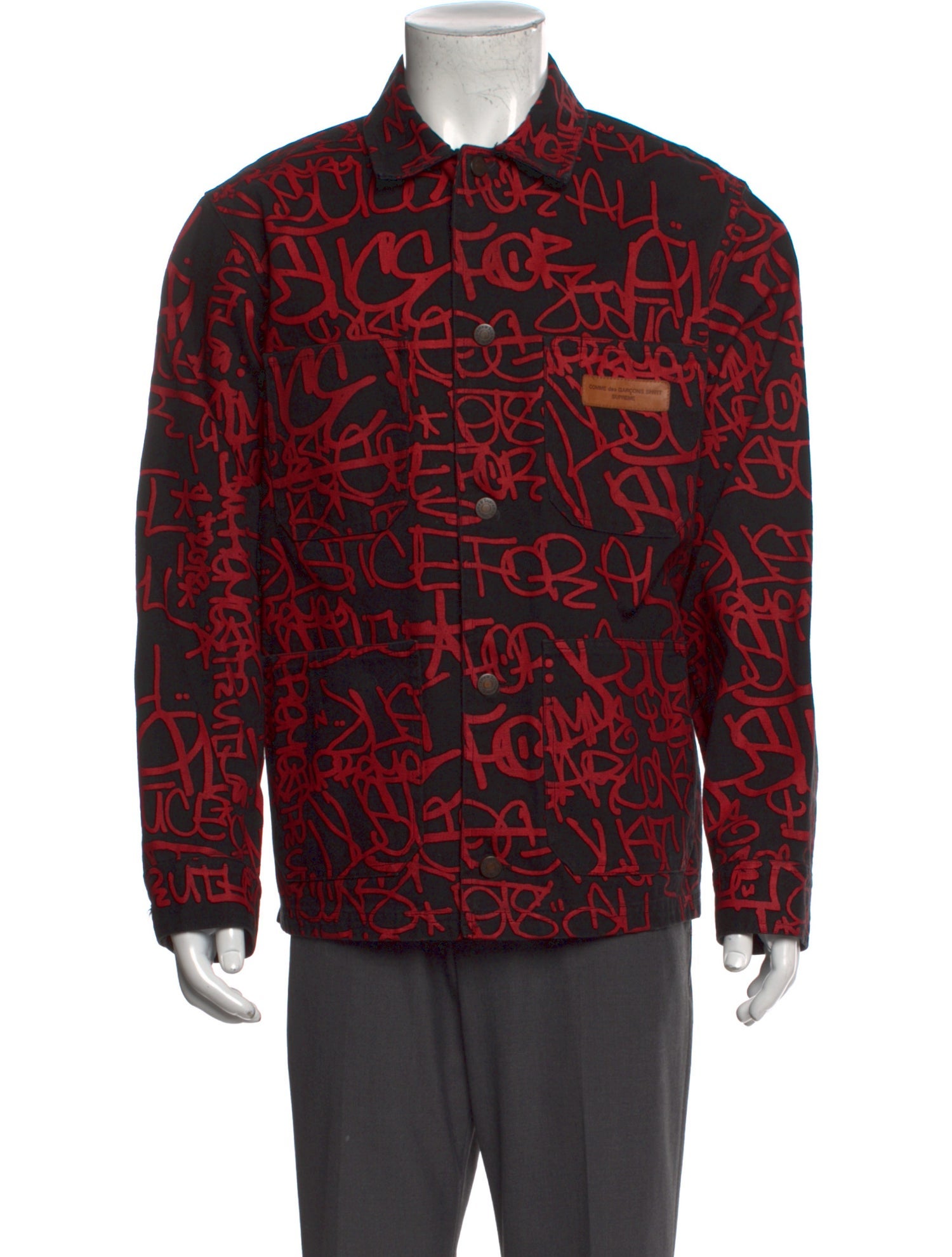 Comme des Garçons SHIRT x Supreme 2018 Printed Canvas Chore Utility Jacket