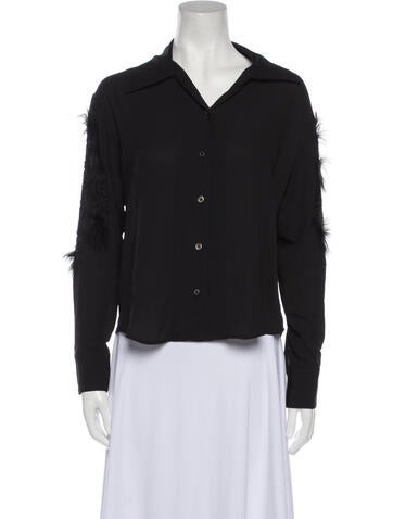 Christian Dada Tops Long Sleeve Button-Up Top XS