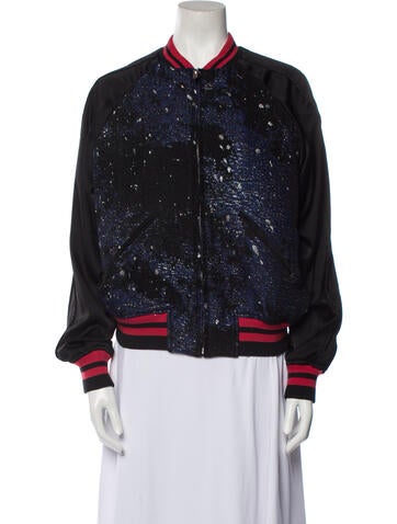 Christian Dada Jackets Floral Print Bomber Jacket L