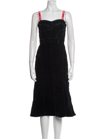 Christian Dada Dresses Velvet Midi Length Dress XXS