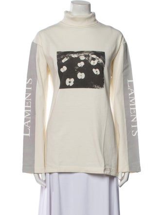 Christian Dada Graphic Print Turtleneck Sweatshirt