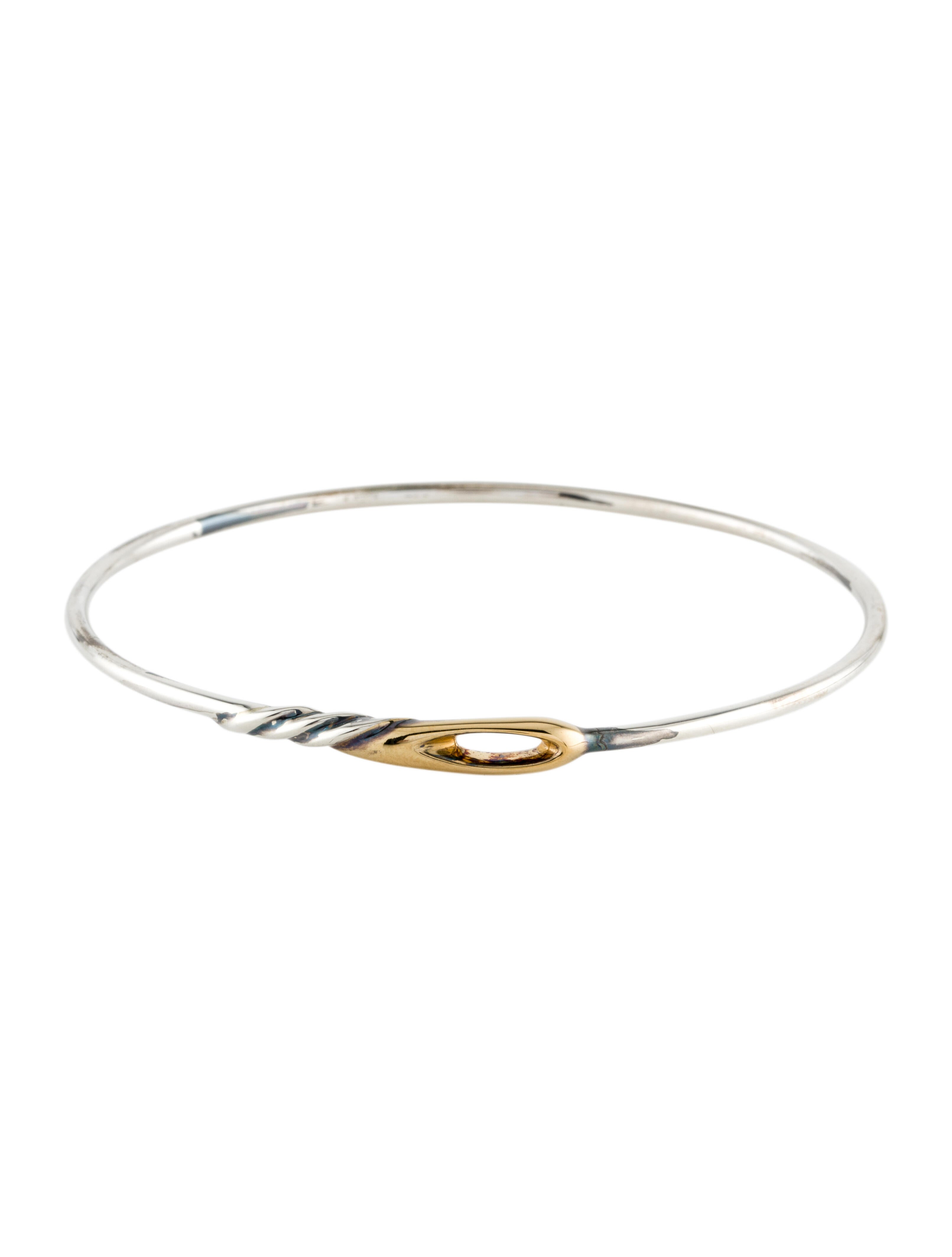 Christian Dada Two-Tone Twisted Needle Bangle Bracelet