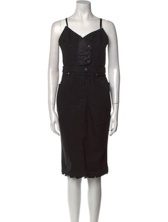 Christian Dada V-Neck Knee-Length Dress