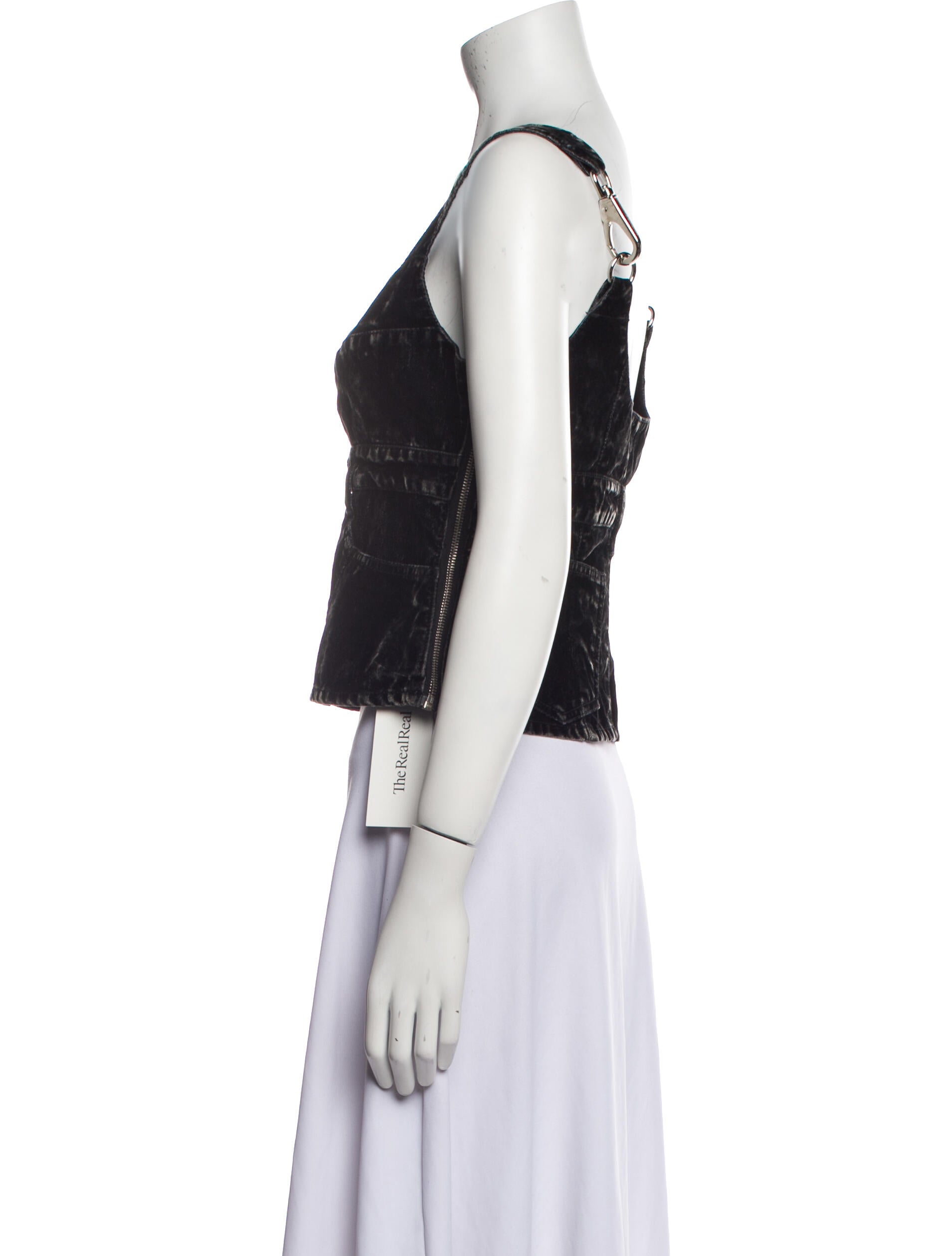 Christian Dada Square Neckline Sleeveless Crop Top