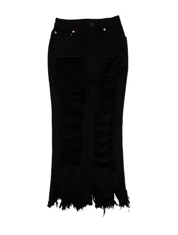 Christian Dada Skirts Distressed Accents Midi Length Skirt Us0, It36 | S
