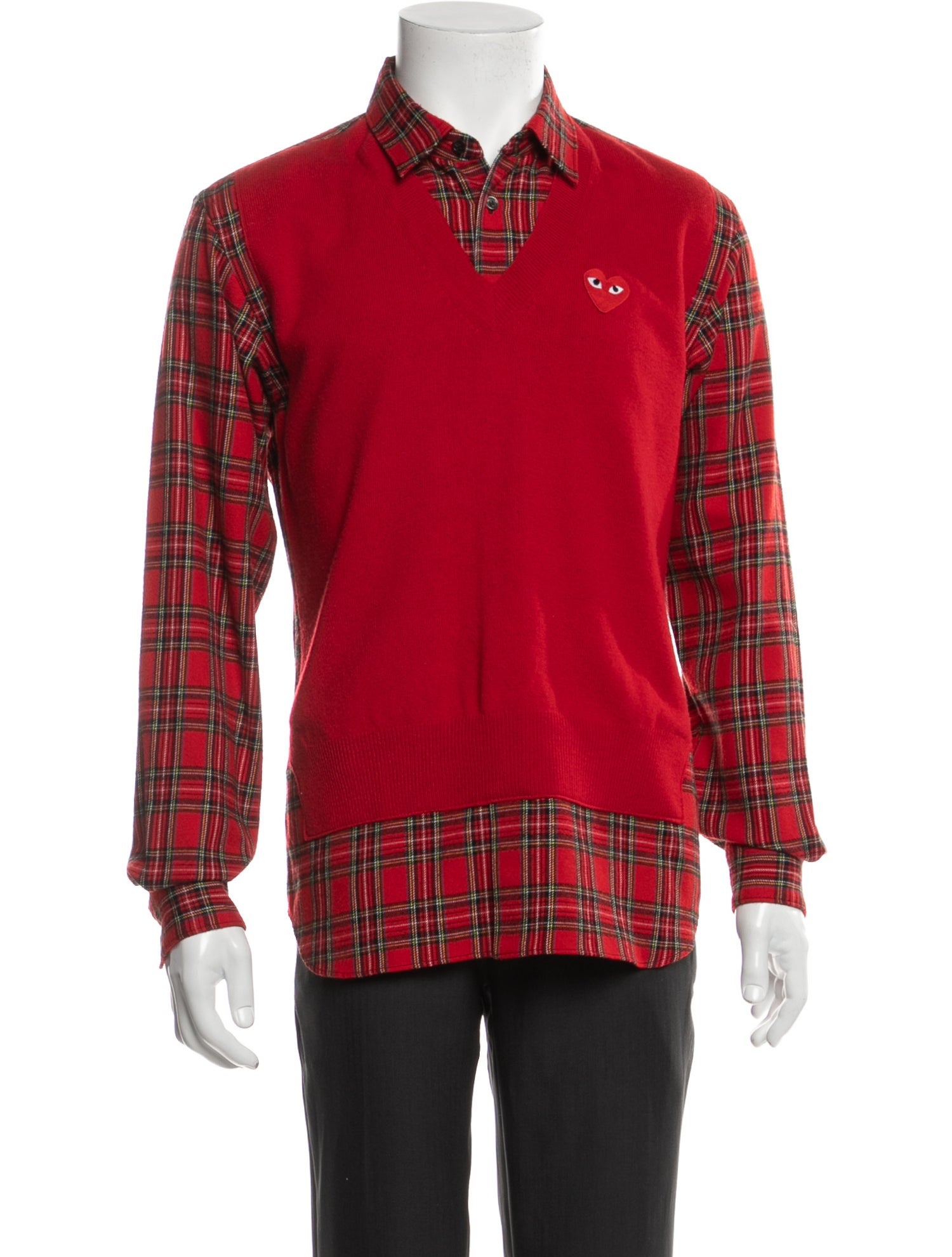 Comme des Garçons Homme Plus Plaid Print Collar Polo Sweater