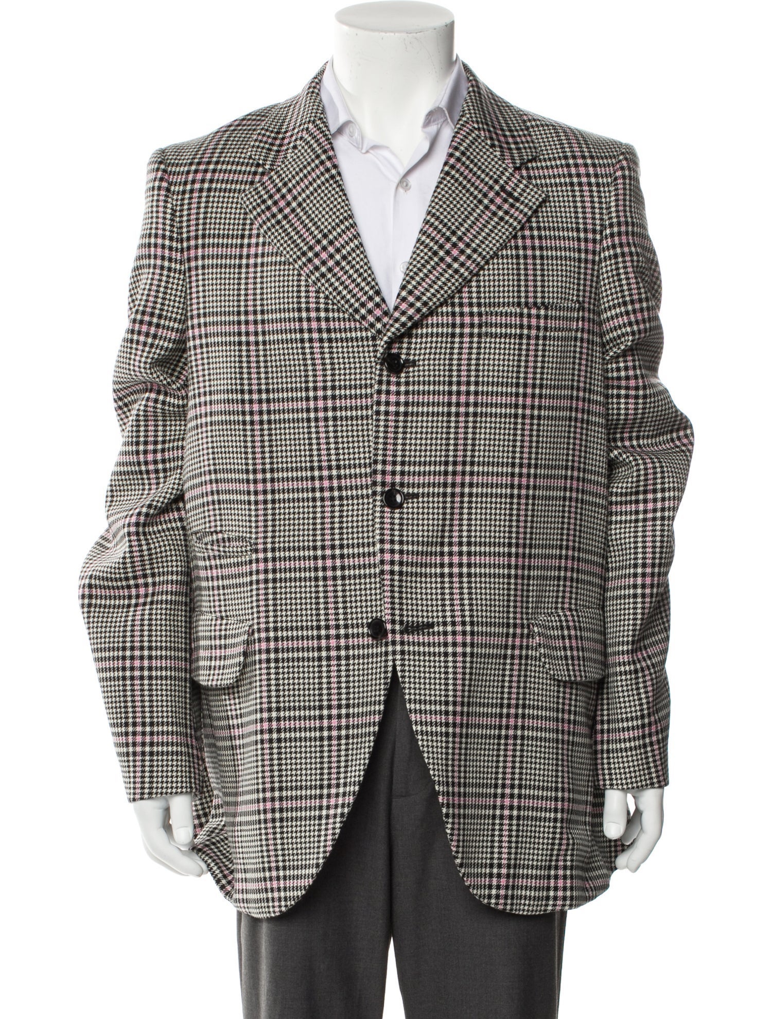 Comme des Garçons Homme Plus Wool Houndstooth Print Peacoat w/ Tags