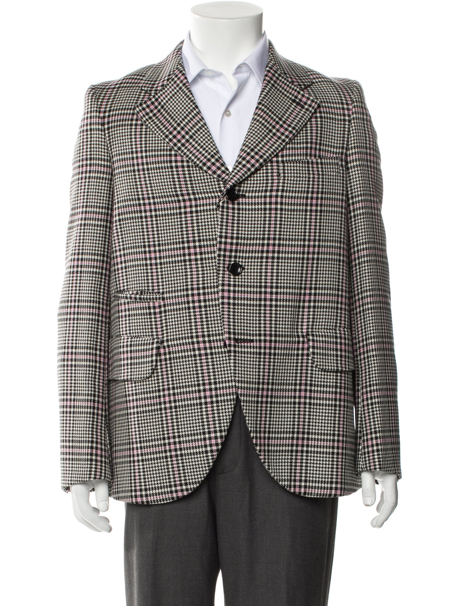 Comme des Garçons Homme Plus Wool Houndstooth Print Peacoat w/ Tags