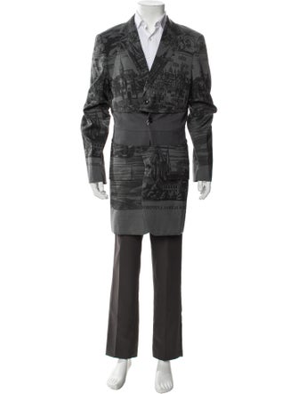 Comme des Garçons Homme Plus Wool Graphic Print Overcoat