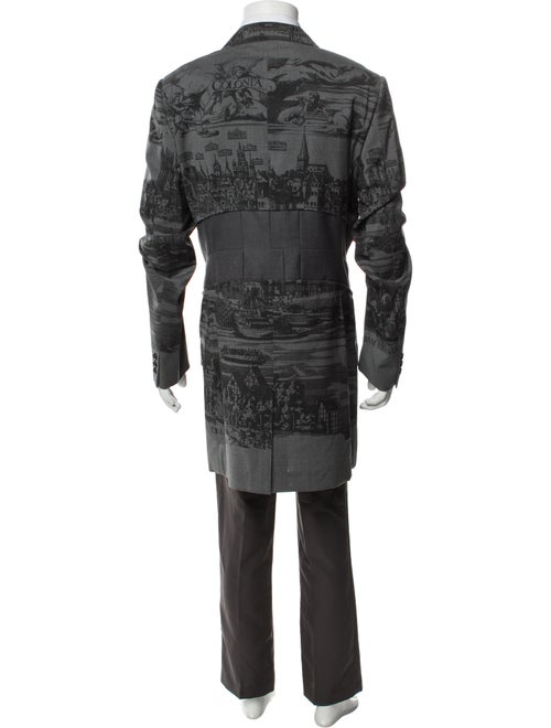 Comme des Garçons Homme Plus Wool Graphic Print Overcoat