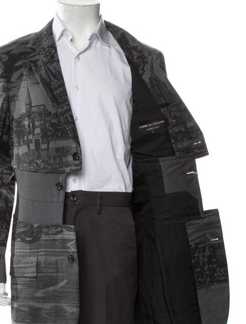 Comme des Garçons Homme Plus Wool Graphic Print Overcoat