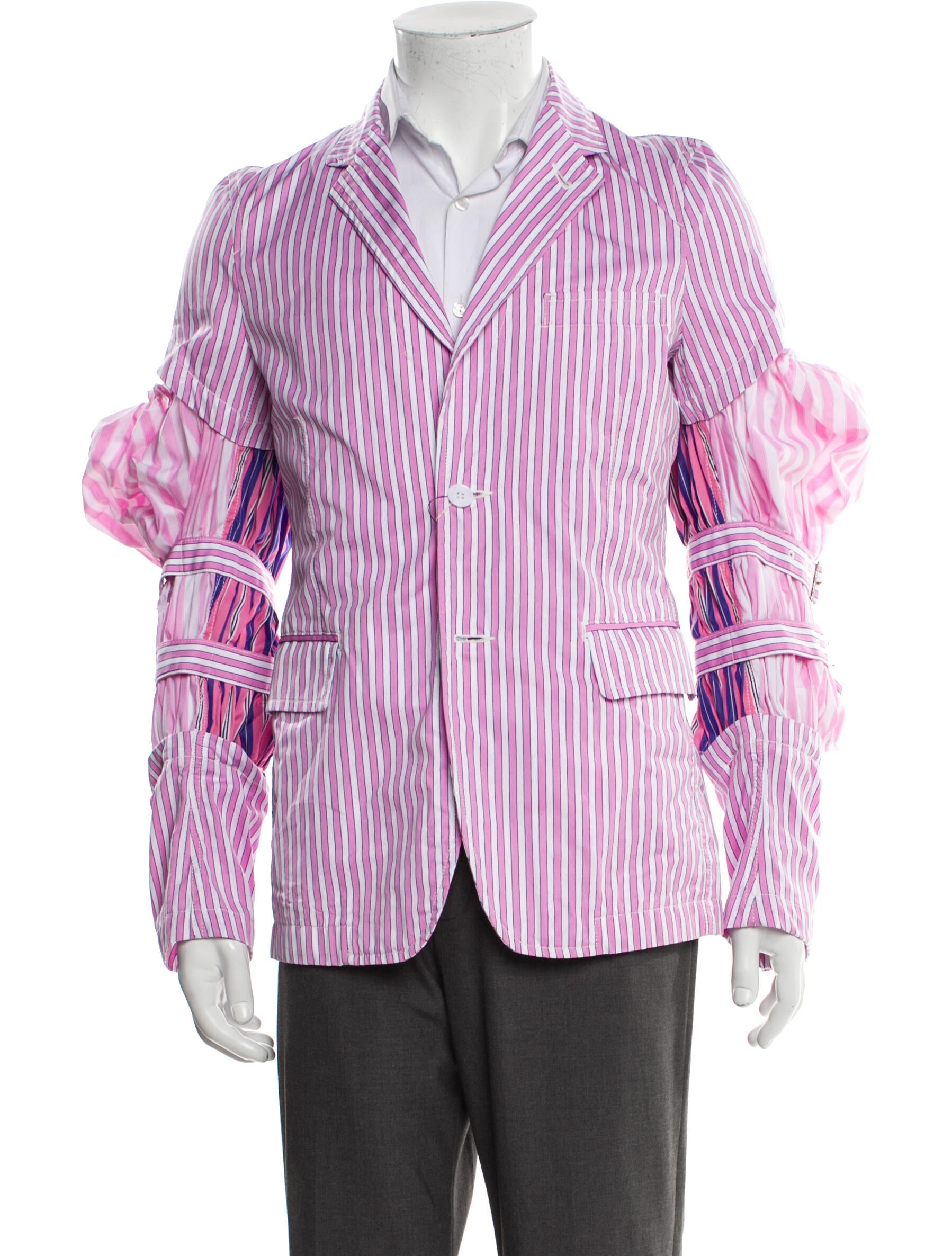 Comme des Garçons Homme Plus Striped Jacket w/ Tags - Pink