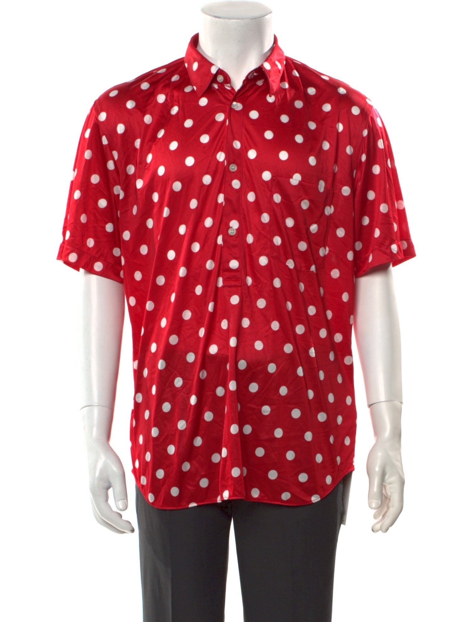 Comme des Garçons Homme Plus Polka Dot Print Collar Polo Shirt
