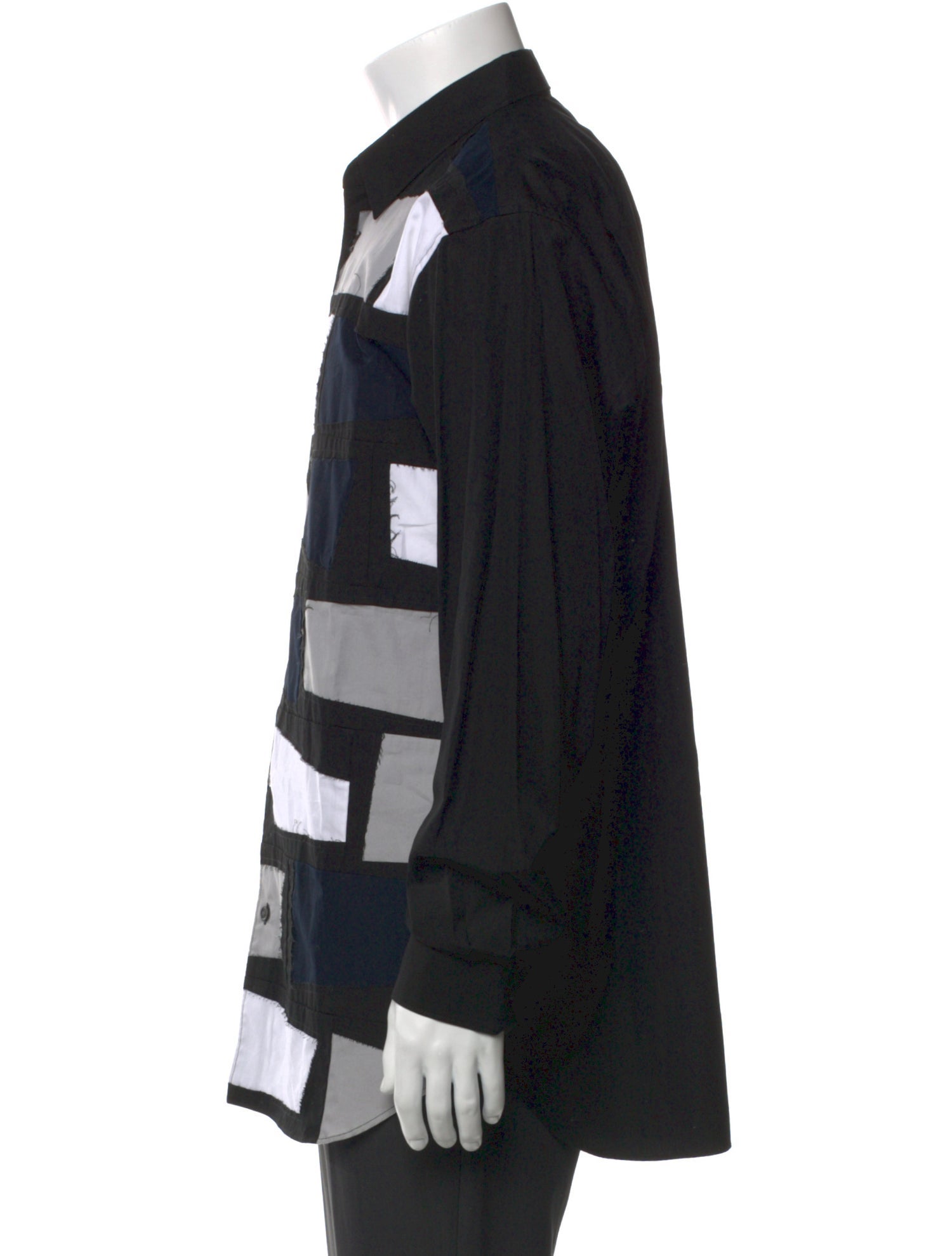 Comme des Garçons Homme Plus Colorblock Pattern Long Sleeve Shirt