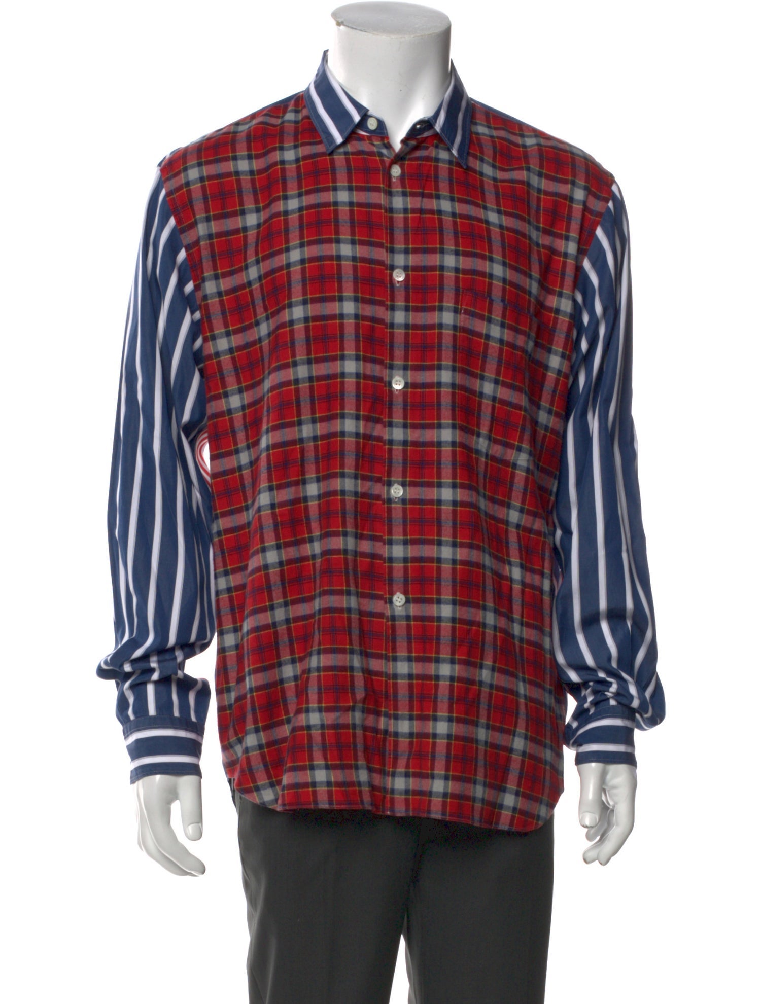 Comme des Garçons Homme Plus Plaid Print Long Sleeve Dress Shirt
