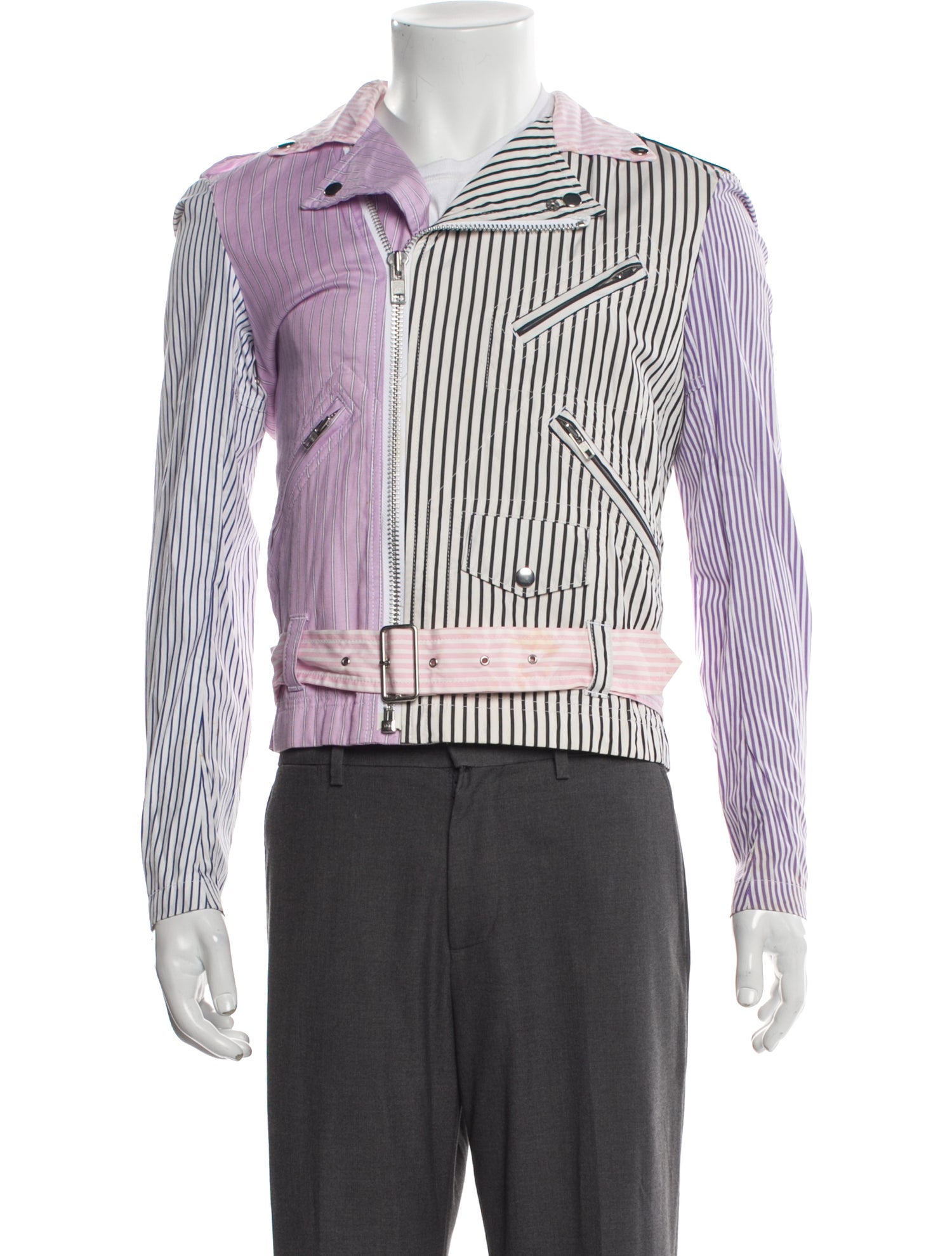 Comme des Garçons Homme Plus 2013 Striped Moto Jacket