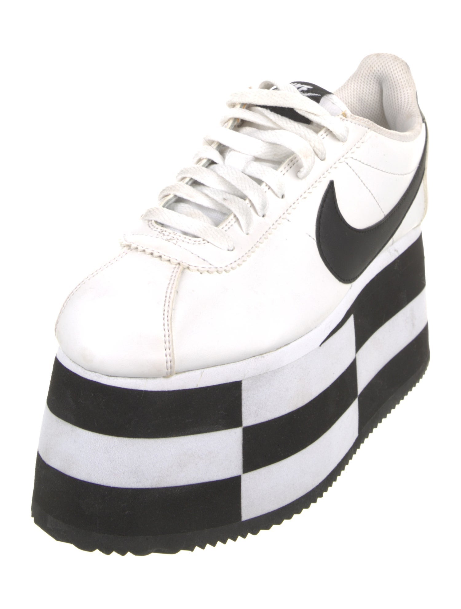 Comme des Garçons x Nike Leather Graphic Print Wedge Sneakers