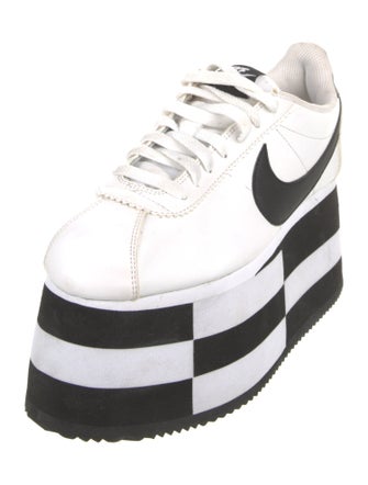 Comme des Garçons x Nike Leather Graphic Print Wedge Sneakers