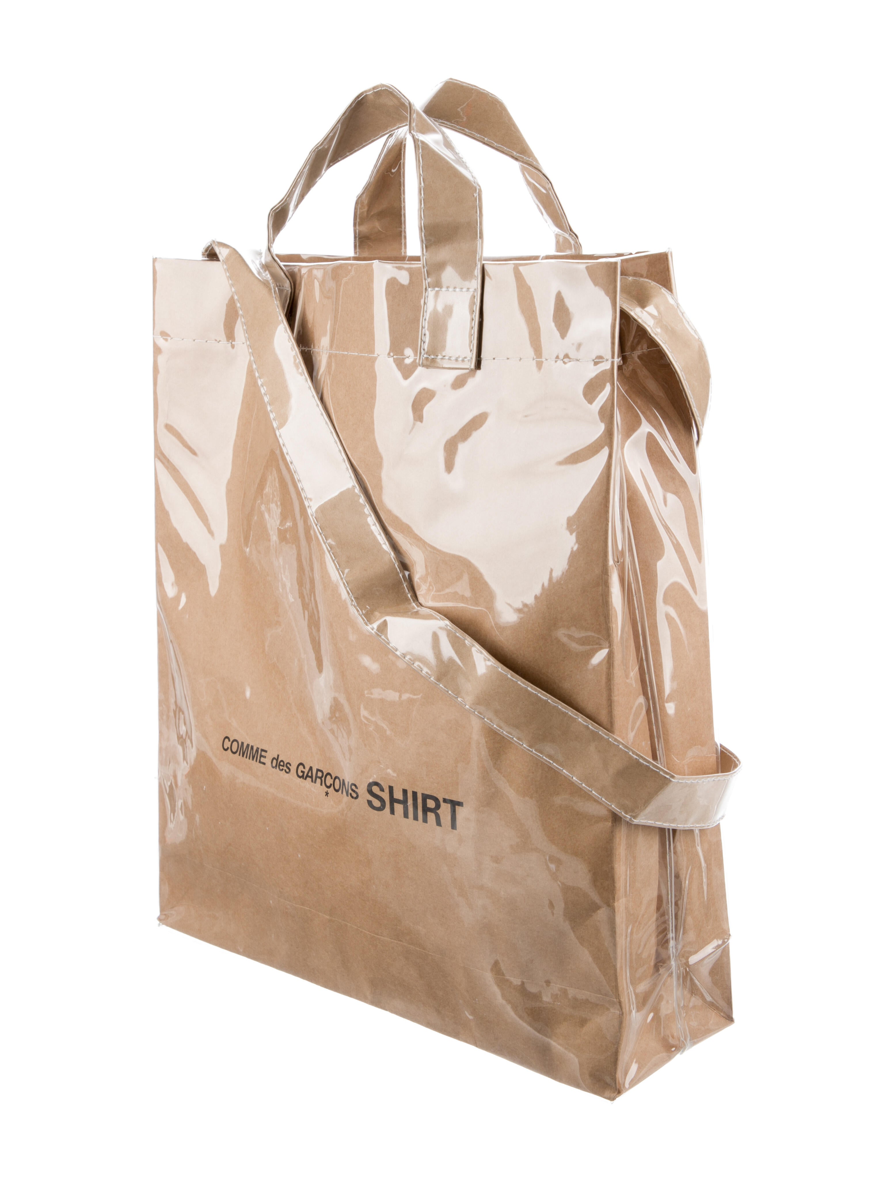 Comme des Garçons SHIRT PVC Brown Paper Bag Tote - Brown Totes