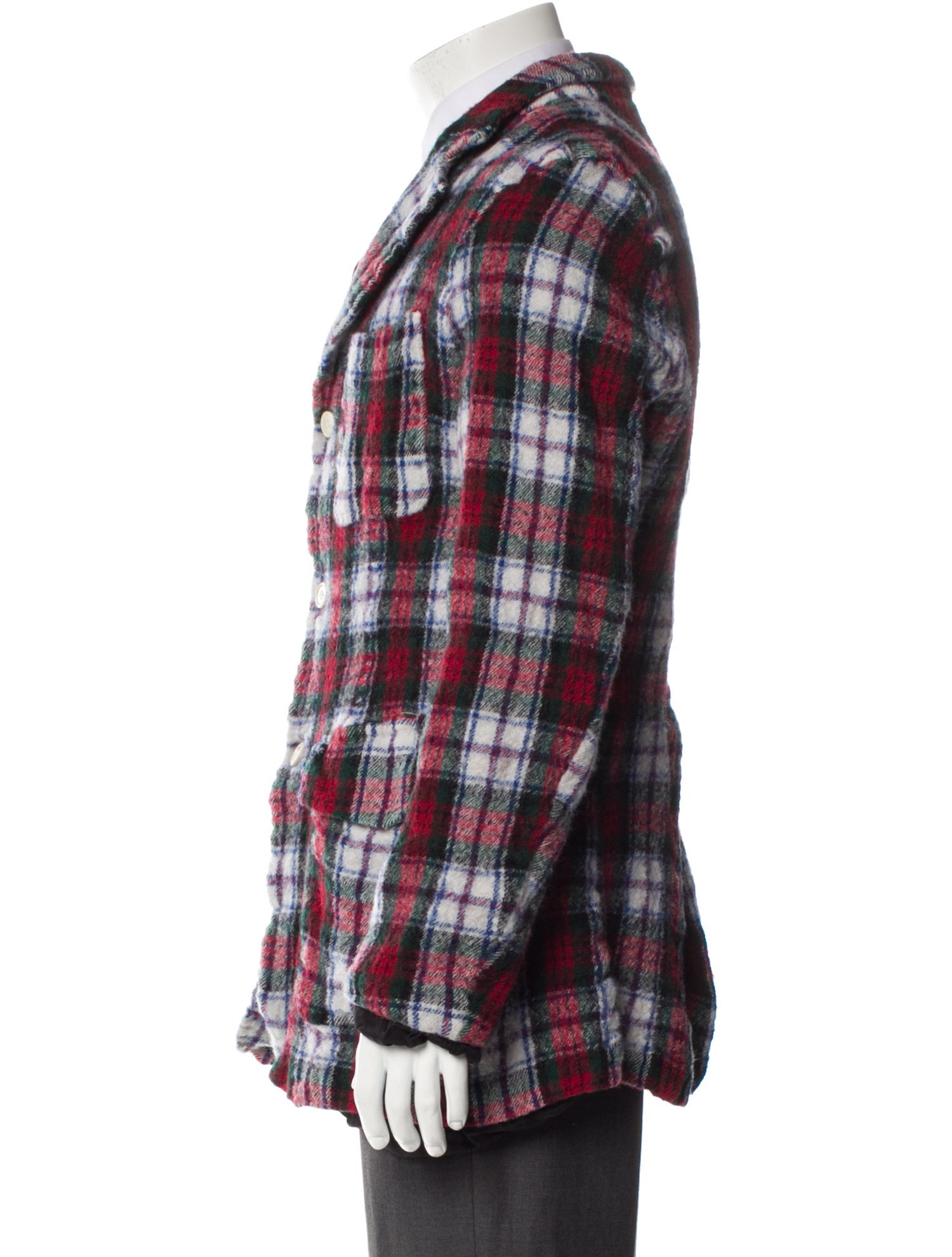 Comme des Garçons SHIRT Plaid Print Peacoat w/ Tags
