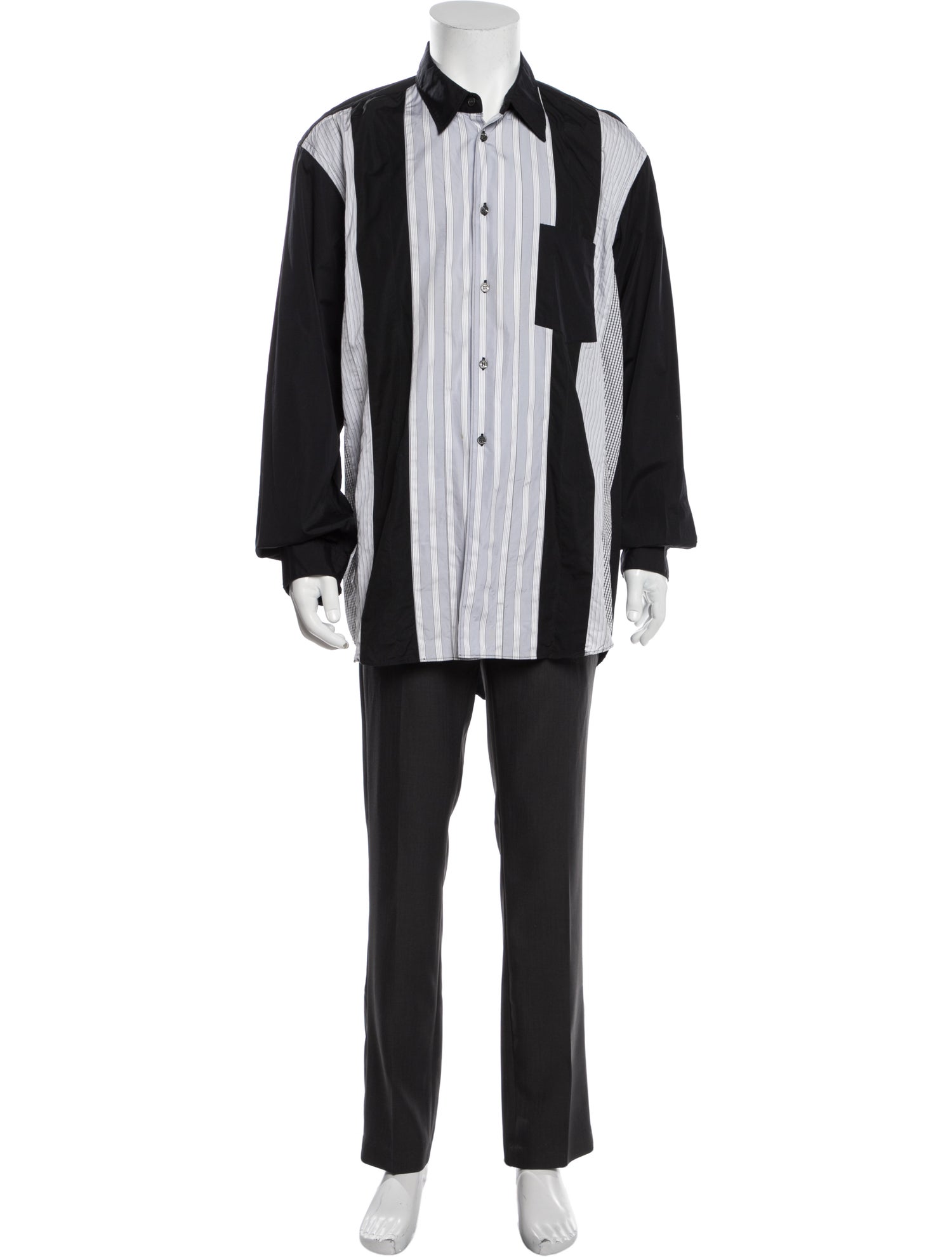 Comme des Garçons SHIRT Striped Long Sleeve Dress Shirt