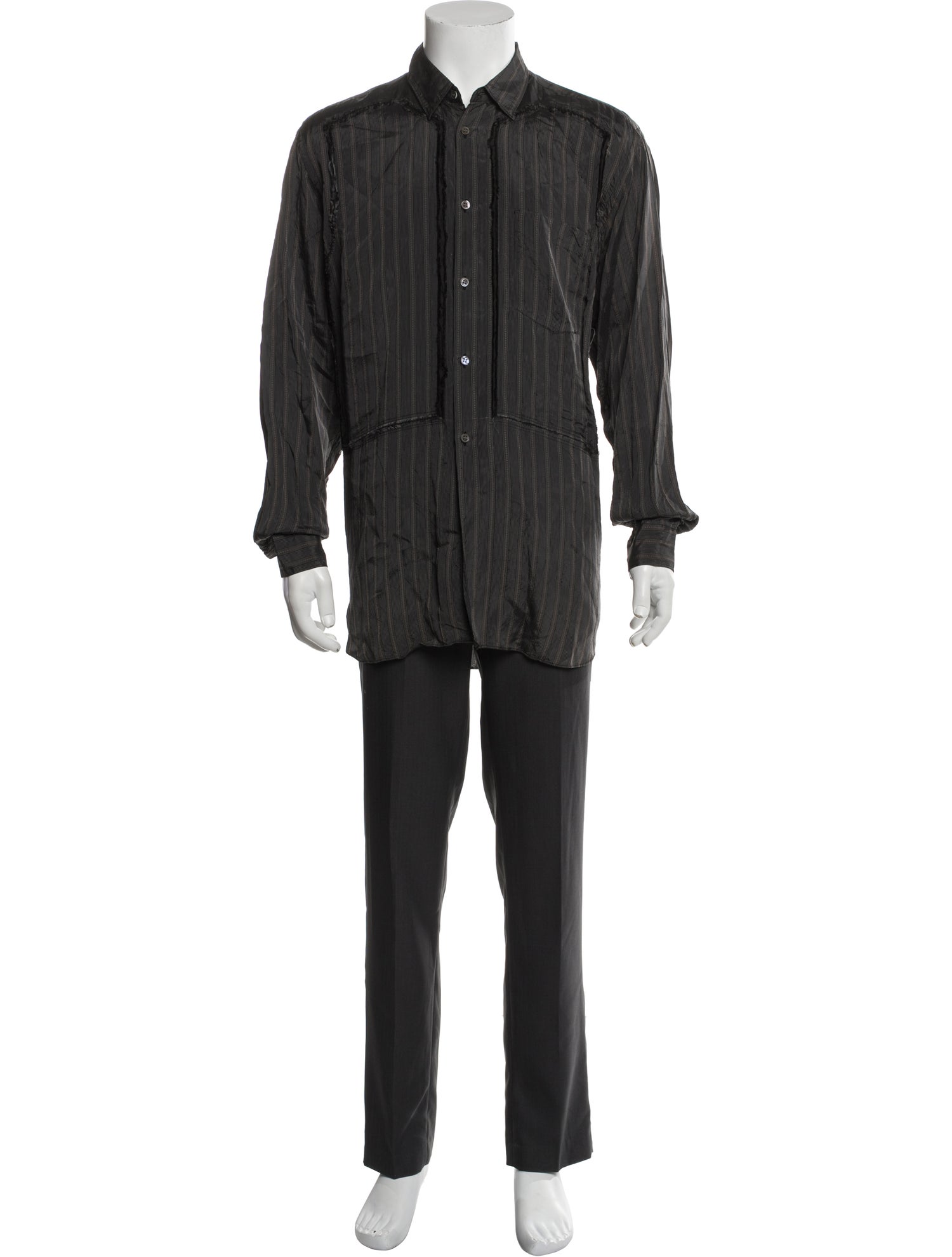 Comme des Garçons SHIRT Striped Long Sleeve Dress Shirt