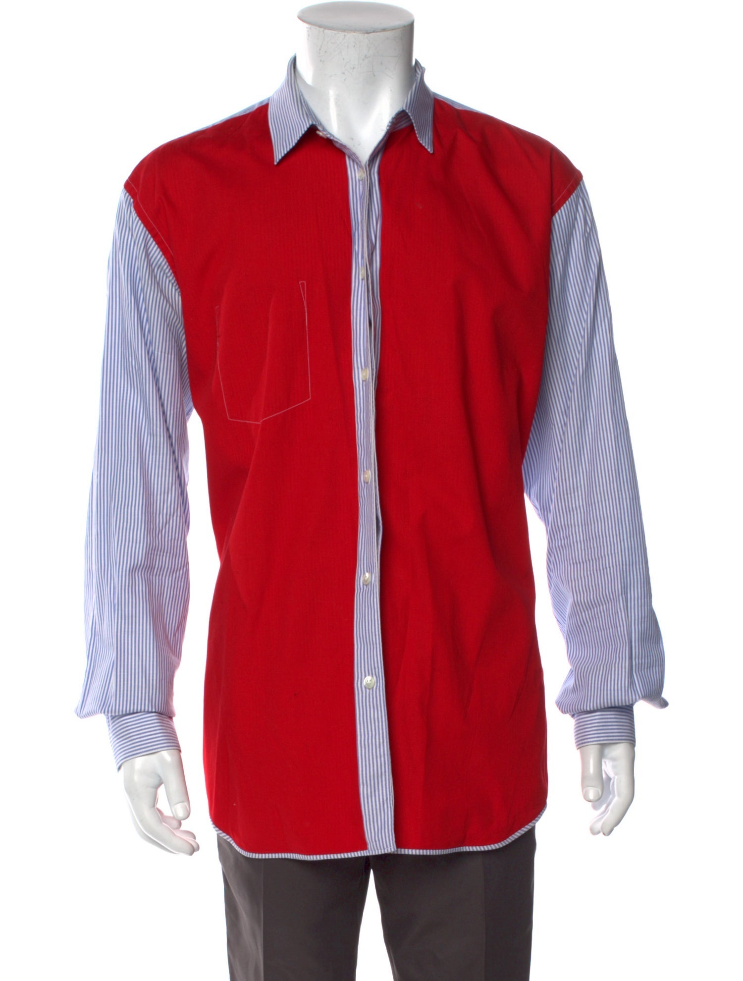 Comme des Garçons SHIRT Striped Long Sleeve Dress Shirt