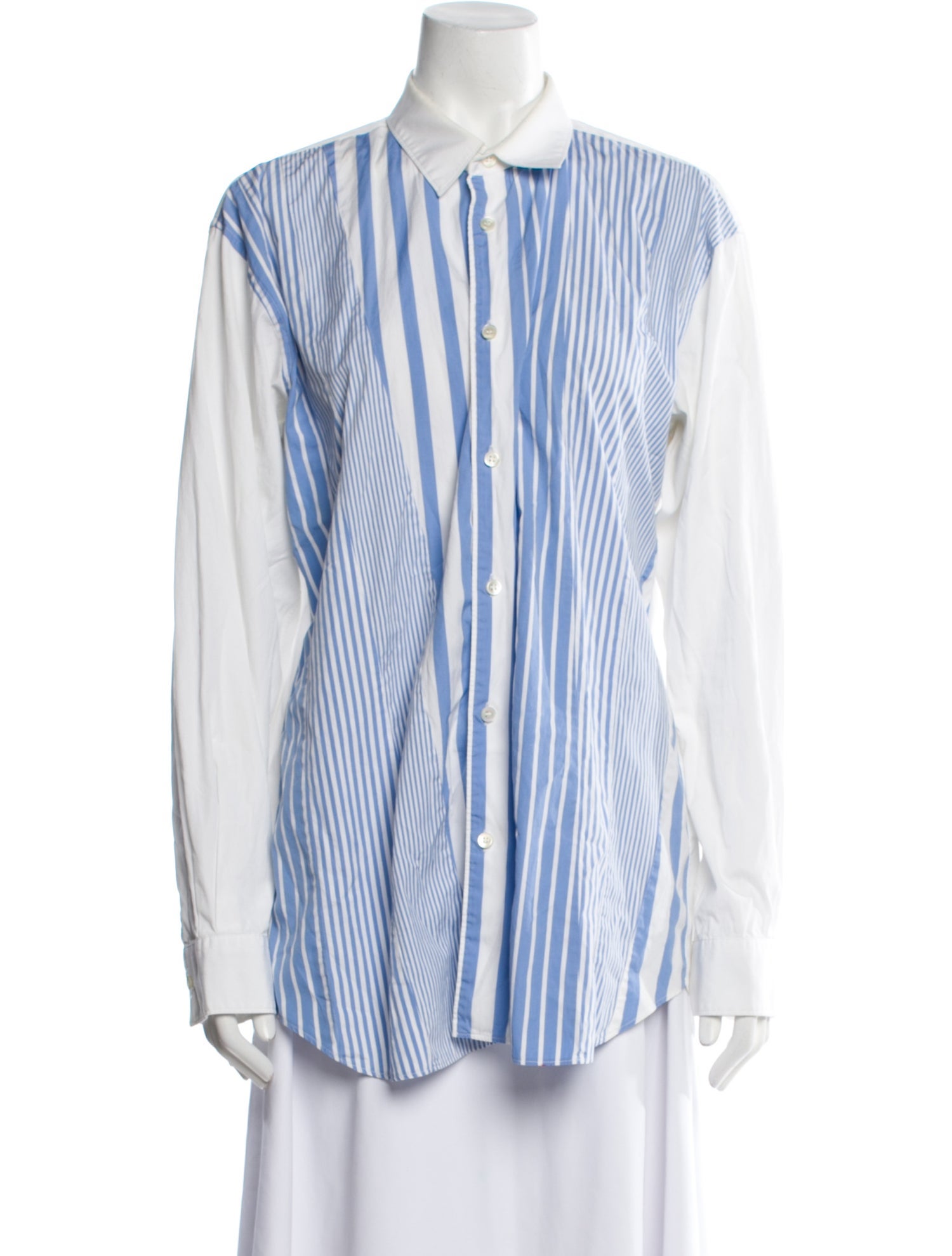 Comme des Garçons SHIRT Striped Long Sleeve Button-Up Top