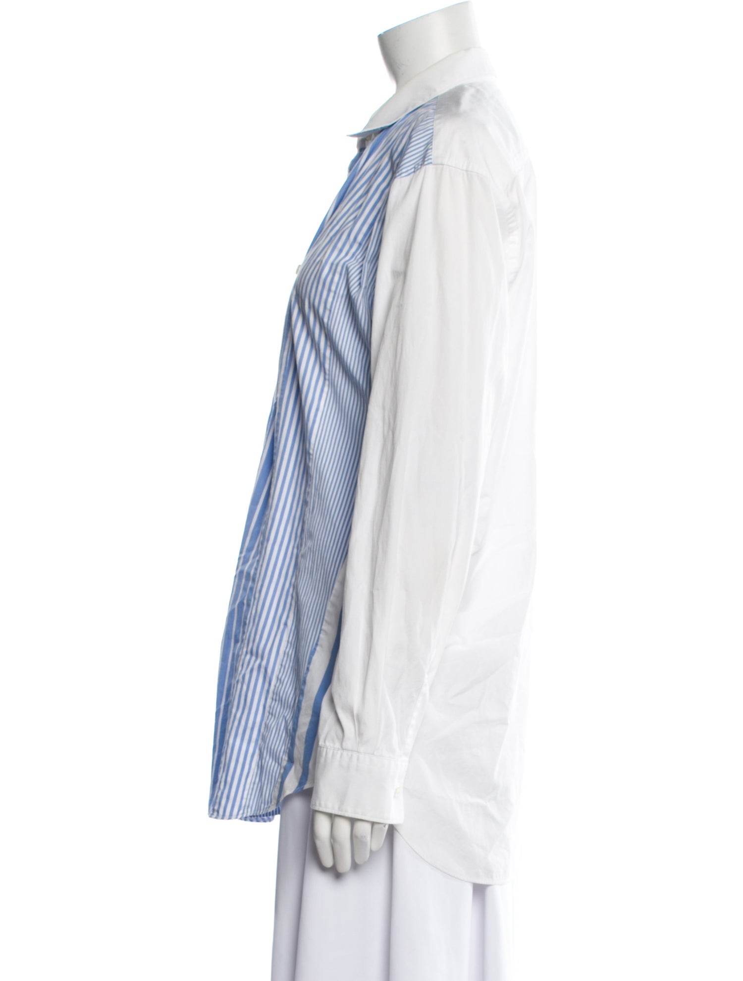 Comme des Garçons SHIRT Striped Long Sleeve Button-Up Top