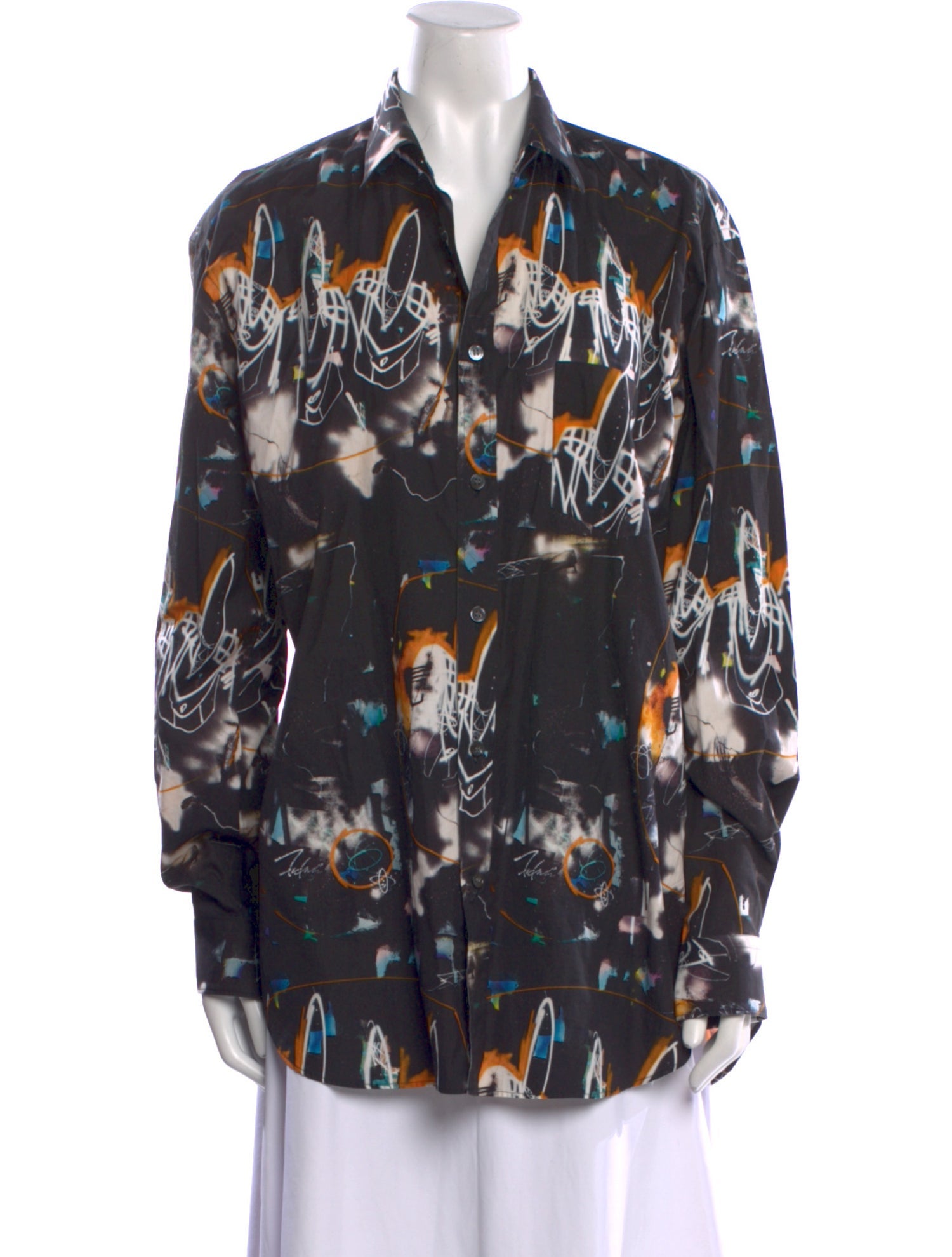 Comme des Garçons SHIRT Printed Long Sleeve Button-Up Top