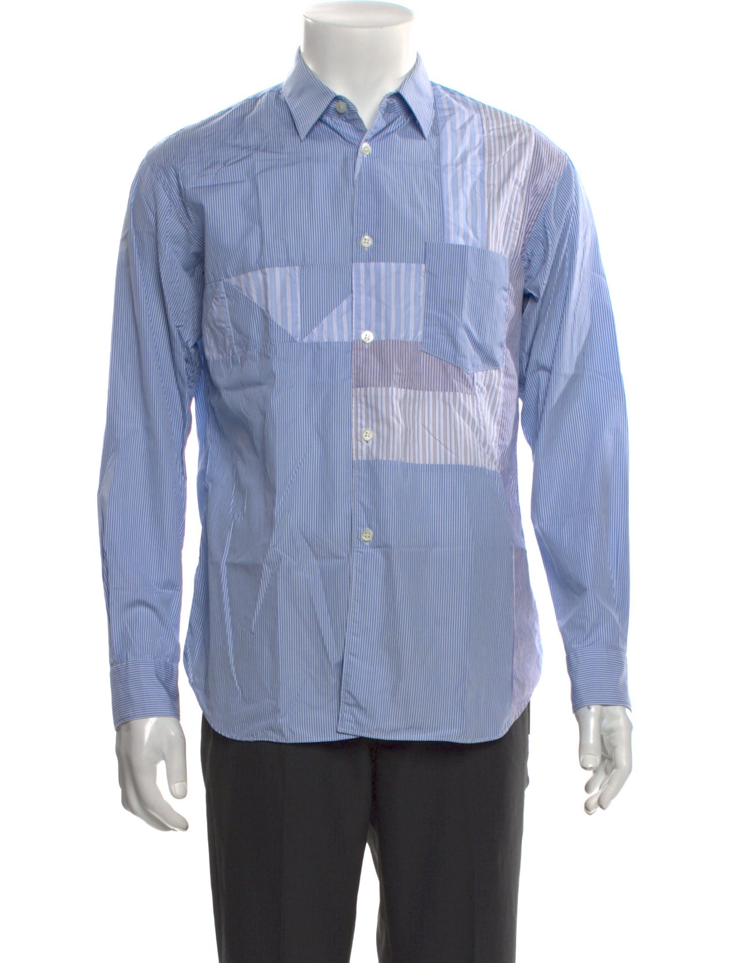 Comme des Garçons SHIRT Striped Long Sleeve Tuxedo Shirt